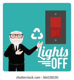 announcement lights off, blue  background
