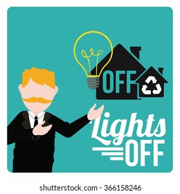 announcement lights off, blue  background