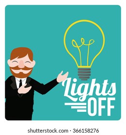 announcement lights off, blue  background