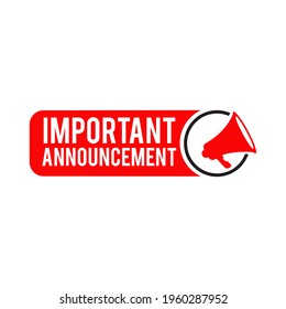 Announcement Logo Label Design Vector Template