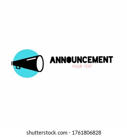 logotipo de anuncio, icono de notificación, ilustración vectorial, fondo blanco