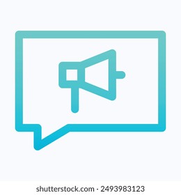 Announcement, Loudspeaker, Megaphone Symbol Vector Icon. 