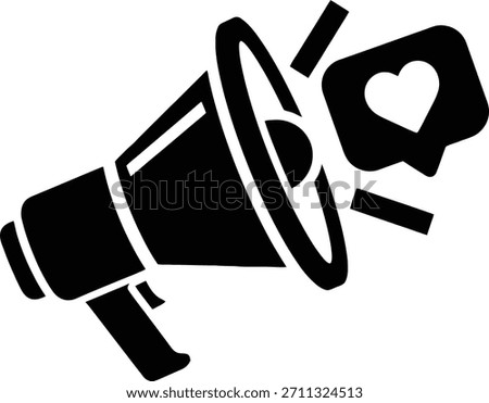 Announcement Megaphone Broadcast Icon Vector. Icon of a megaphone, representing announcements, public broadcasting, and marketing promotions.