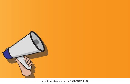 announcement with megaphone in hand vector icon