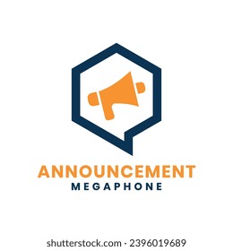 Announcement Modern creative logo mark design with megaphone concept