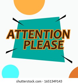 Announcement to Please Attention. Awareness to Focus. Pamphlet Consciousness to Concentrate. Symbol for Design, Presentation, Website or Apps Elements - Vector.