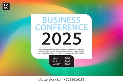 Announcement poster concept. web media event and lecture promotion. Invitation web banner to the online conference. Business webinar invitation design. Vector business summit invitation.