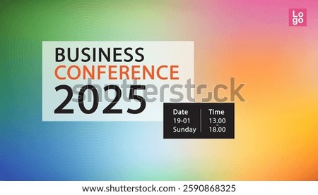 Announcement poster concept. web media event and lecture promotion. Invitation web banner to the online conference. Business webinar invitation design. Vector business summit invitation.