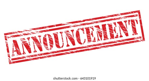 announcement red vector stamp on white background