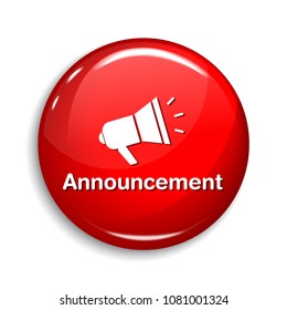 Announcement Round Vector Web Element Circular Button Icon Design