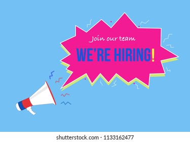 Announcement sign of available vacancy - blue theme