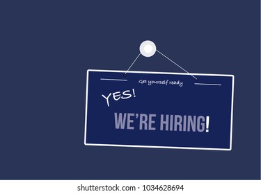 Announcement sign of available vacancy - dark blue theme