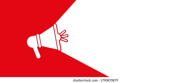 announcement sign on red background