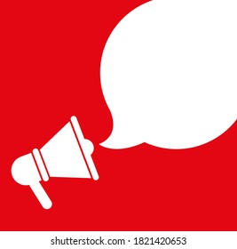 announcement sign on red background