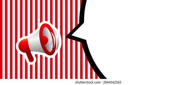 announcement sign on red background