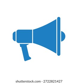 Icono sólido del altavoz del anuncio para las campañas de marketing y los mensajes de comunicación en el fondo blanco