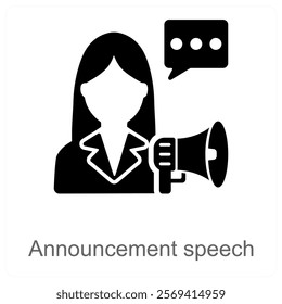 Announcement Speech and speech icon concept