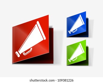 announcement sticker icon, vector design.
