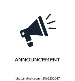 
Announcement symbol on a white background, in a flat style. Announcement icon. Black filled vector illustration. can be used for mobile and web icons. flat megaphone illustration icon vector symbol