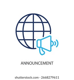 Ícones de vetor de linha fina de anúncio.