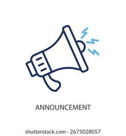 Announcement thin line vector icons.