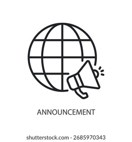 Announcement thin line vector icons.