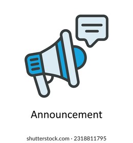 Announcement   Vector Fill outline Icon Design illustration. Network and communication Symbol on White background EPS 10 File
