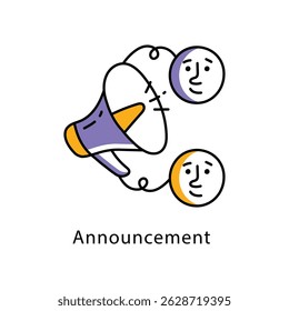  Announcement Vector Filled Outline Style Icon. Eps 10 File 