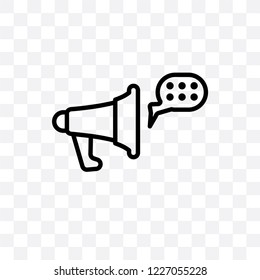 Announcement vector linear icon isolated on transparent background, Announcement transparency concept can be used for web and mobile