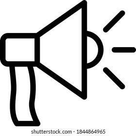 icono de línea delgada vectorial de anuncio 