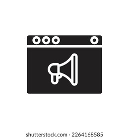 Ilustración de vectores de iconos rellenados en el sitio web del anuncio