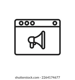 Announcement Website Outline Icon Vector Illustration
