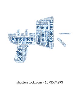 announcement word cloud. tag cloud about announcement