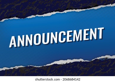 Announcement word concept vector illustration with lines and 3d style, landing page, template, ui, web, mobile app, poster, banner, flyer, background, gift card, coupon, label, wallpaper	
