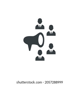 Icono de anuncios, ilustración vectorial de anuncios