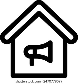 icono del anunciador. Diseño De Estilo Lineal Delgado Aislado Sobre Fondo Blanco