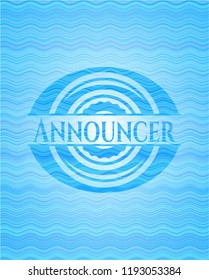 Announcer water representation badge background.