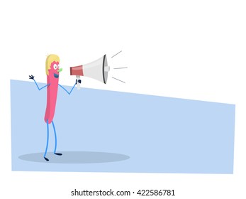 Announcing by megaphone
