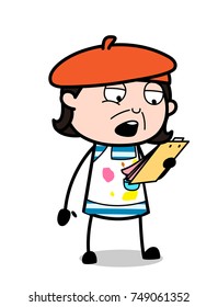Announcing List - Cartoon Artist Vector Illustration