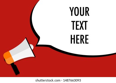 announcing with megaphone banner mock up vector illustration