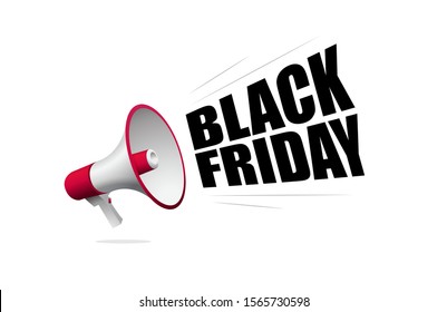 Announcing upcoming big day in November with crazy discounts for Black Friday. Black Friday banner design. Black Friday poster design. Vector illustration.