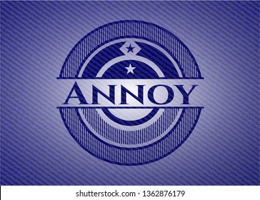 Annoy emblem with denim texture