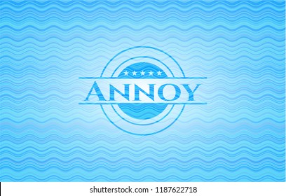 Annoy sky blue water emblem background.