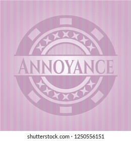 Annoyance badge with pink background