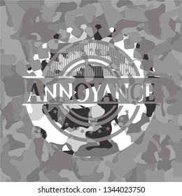 Annoyance on grey camo pattern