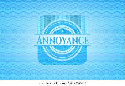 Annoyance water concept emblem background.