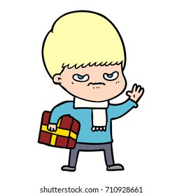 niño de caricatura fastidiado