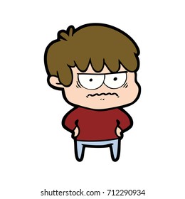 annoyed cartoon boy