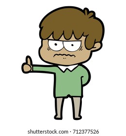 niño de caricatura fastidiado
