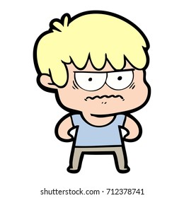 niño de caricatura fastidiado
